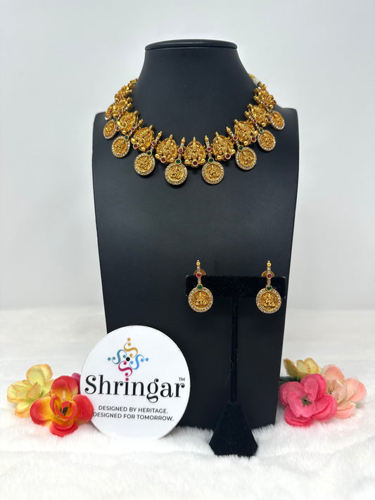 Goddess Coin Temple Necklace Set