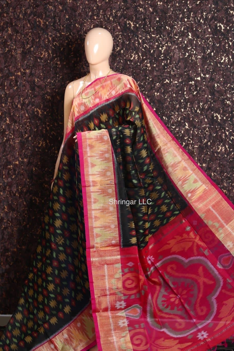 Designer Pure Ikkat Seicko Pattu Saree Handwoven