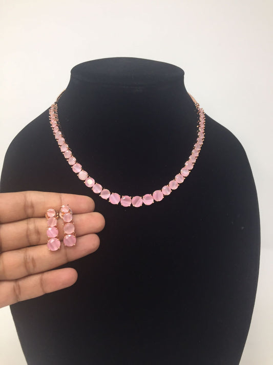 American Diamond necklace earrings set