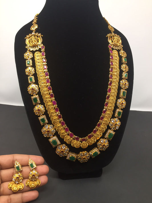 Traditional 2 Layer Mala with Earrings set