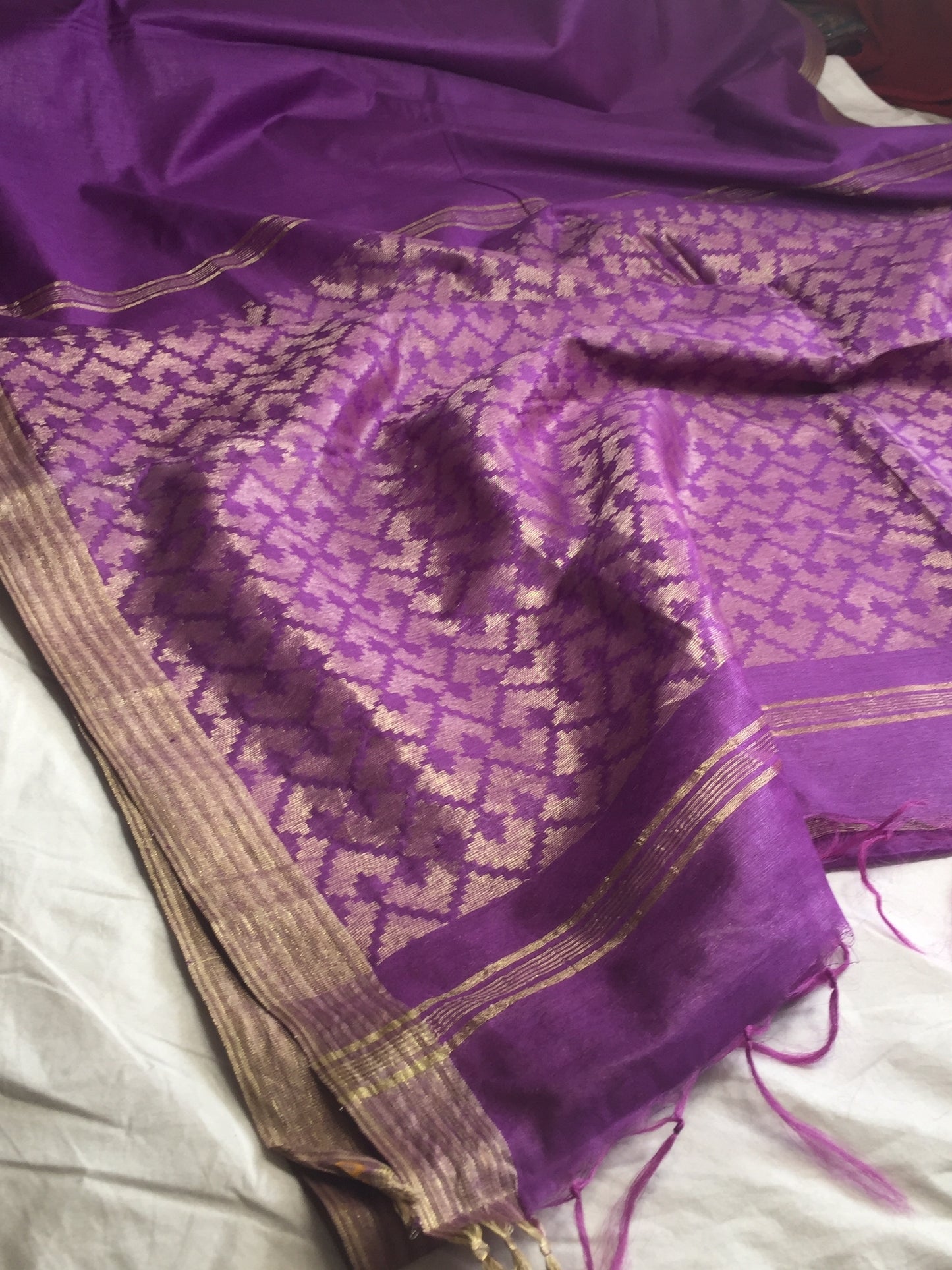 Linen saree with blouse fabric