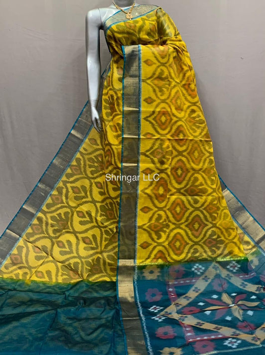 Designer Pure Ikkat Seicko Pattu Saree Handwoven